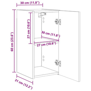 vidaXL Meuble TV mural 2 pcs Chêne sonoma 30 x 31 x 60 cm Aggloméré