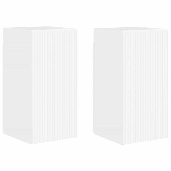 TV-Wandschrank, 2er Set, Weiß Glänzend
