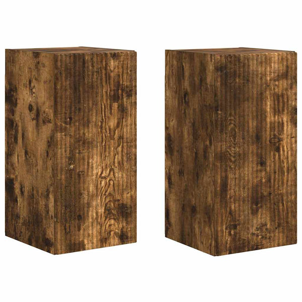 vidaXL Meuble TV mural 2 pcs Chêne fumé 30 x 31 x 60 cm