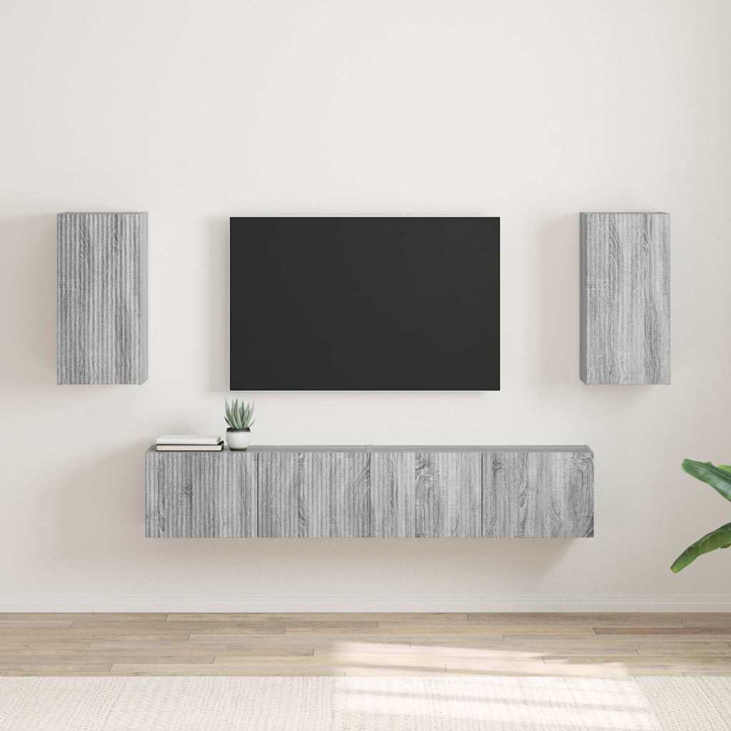TV-Wandschrank Set Grau Sonoma 2-teilig