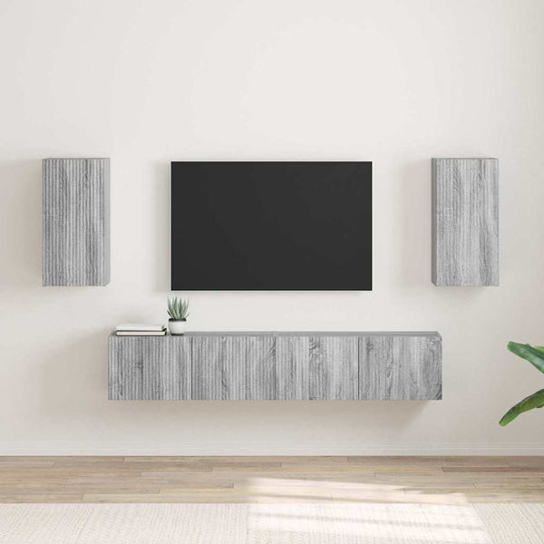 TV-Wandschrank Set Grau Sonoma 2-teilig