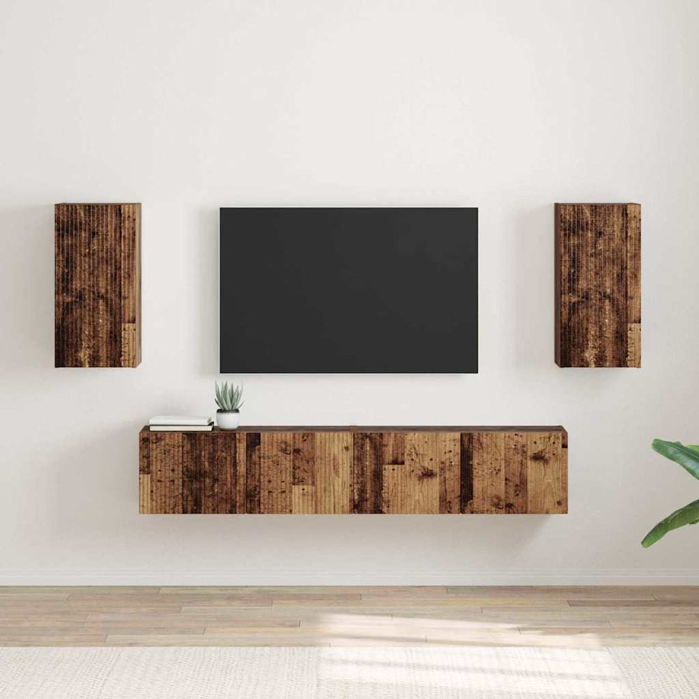 TV-Wandschrank 2er Set Altholz
