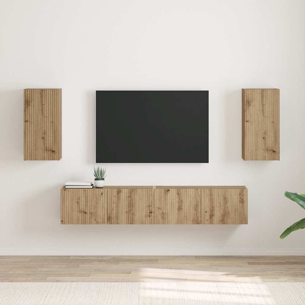 TV-Wandschrank Set Eiche 30x60 cm