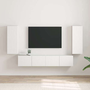 Weiße TV-Wandschränke, 2er-Set
