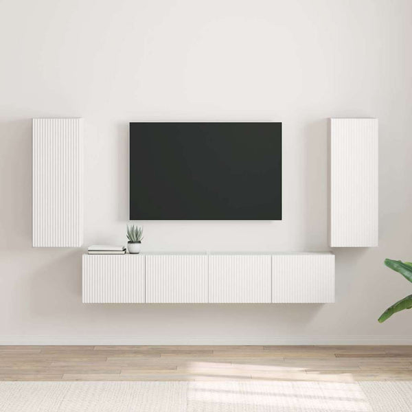 Weiße TV-Wandschränke, 2er-Set