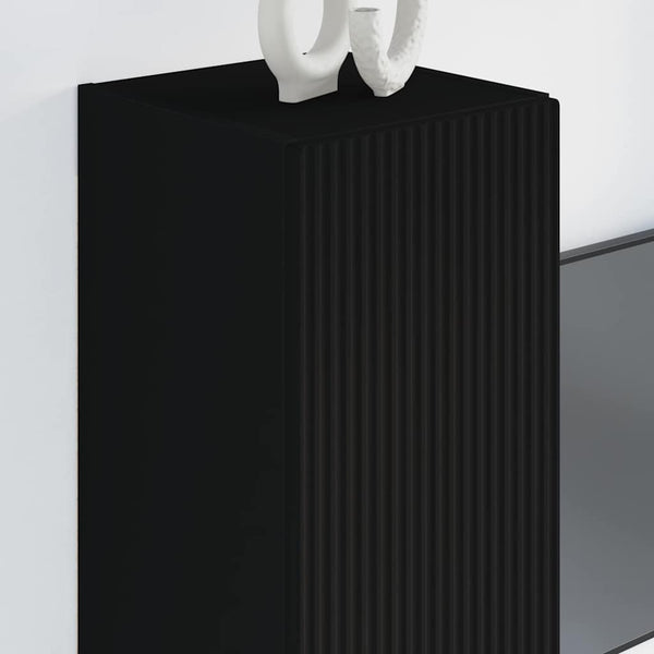 Schwarzer TV-Wandschrank 30x31x80cm
