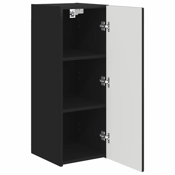 Schwarzer TV-Wandschrank 30x31x80cm