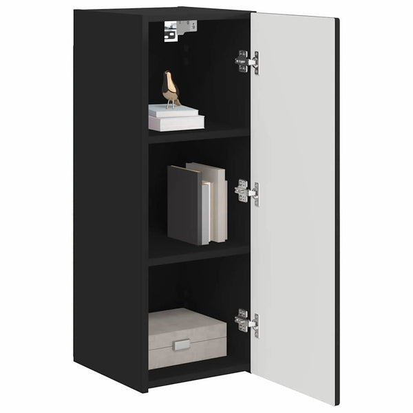 Schwarzer TV-Wandschrank 30x31x80cm