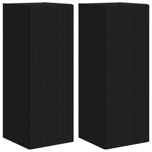 TV-Wandschrank Schwarz Holzwerkstoff 2er-Set