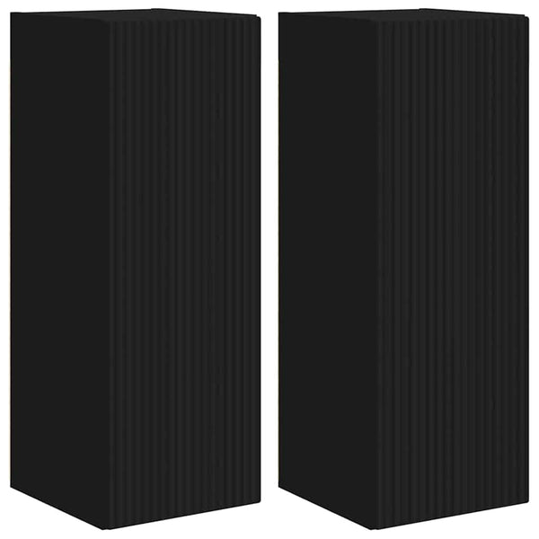 TV-Wandschrank Schwarz Holzwerkstoff 2er-Set