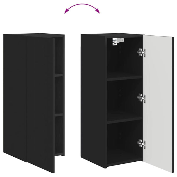 TV-Wandschrank Schwarz Holzwerkstoff 2er-Set