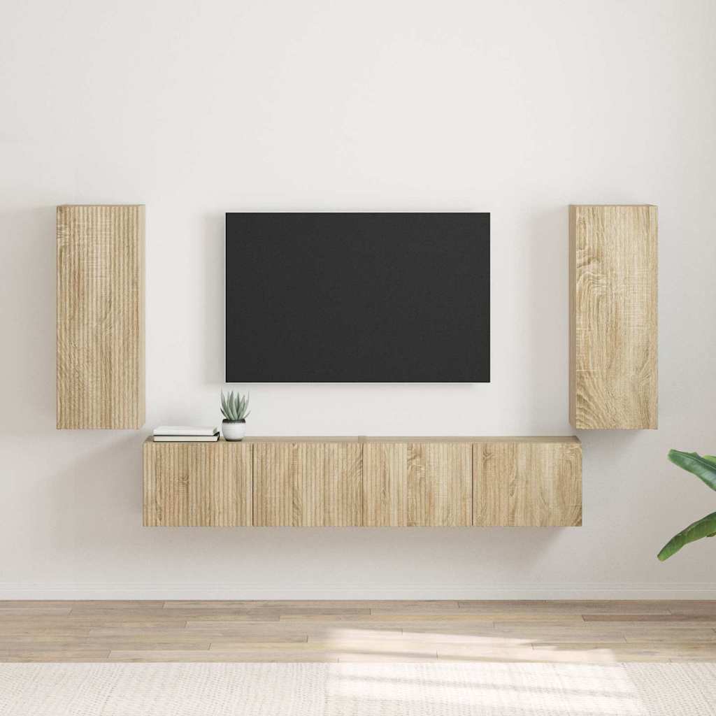 TV-Wandschrank Sonoma Holzwerkstoff 2er-Set