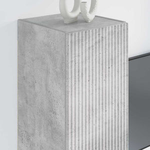 vidaXL Meuble TV mural 2 pcs Béton 30 x 31 x 80 cm Bois d'ingénierie