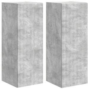 vidaXL Meuble TV mural 2 pcs Béton 30 x 31 x 80 cm Bois d'ingénierie