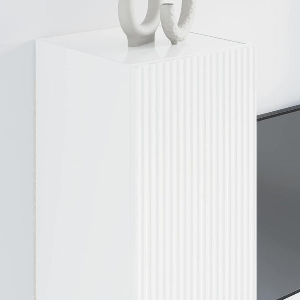 TV-Wandschrank Weiß Glänzend 30x80 cm
