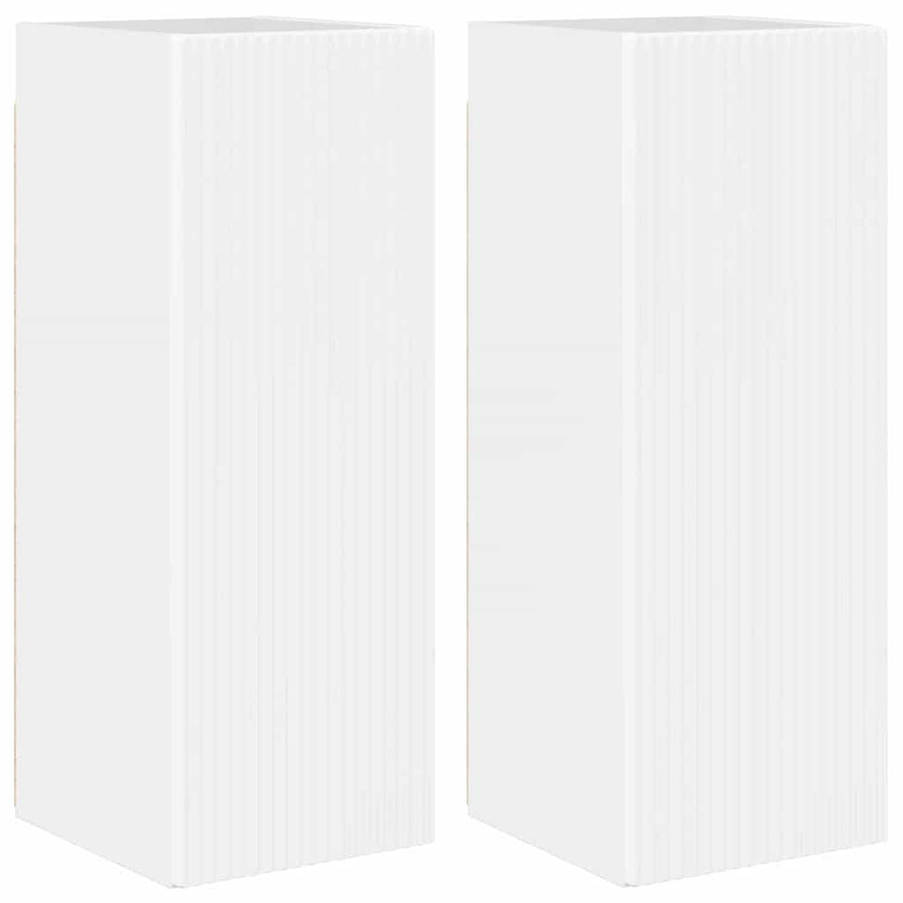 TV-Wandschrank, 2er Set, Glänzend Weiß, 30x80 cm