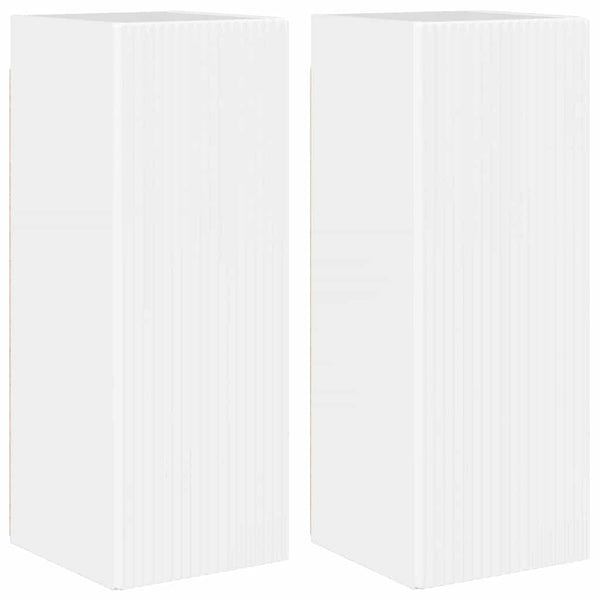 TV-Wandschrank, 2er Set, Glänzend Weiß, 30x80 cm