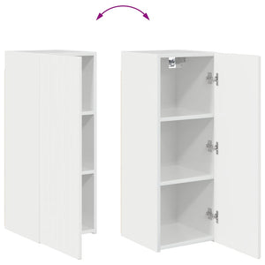 TV-Wandschrank, 2er Set, Glänzend Weiß, 30x80 cm