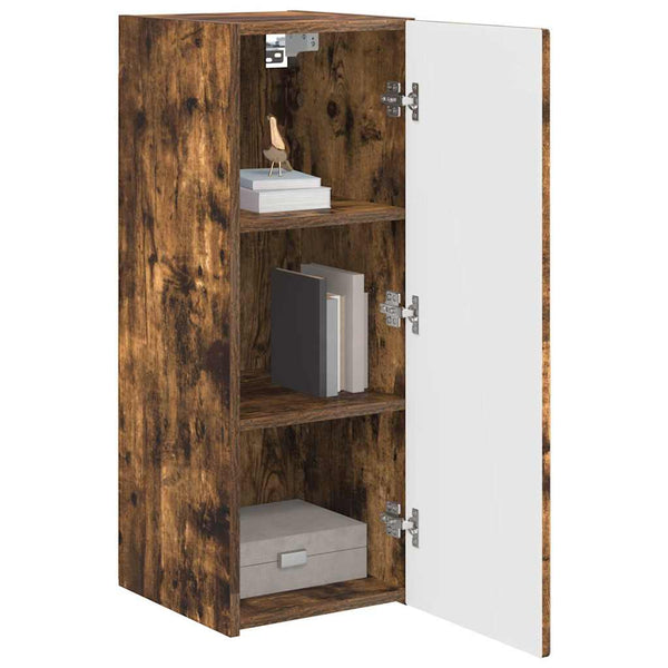 vidaXL Meuble TV mural 2 pcs Chêne fumé 30 x 31 x 80 cm