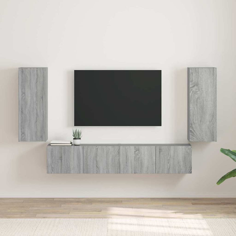 TV-Wandschrank Set Grau Sonoma 2-teilig