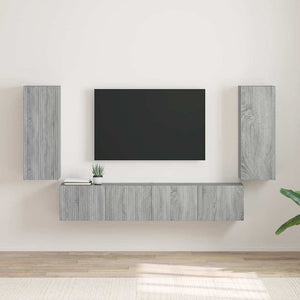 vidaXL Meuble TV mural 2 pcs Chêne sonoma gris 30 x 31 x 80 cm
