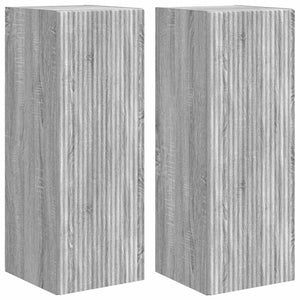 vidaXL Meuble TV mural 2 pcs Chêne sonoma gris 30 x 31 x 80 cm