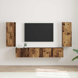 Meuble TV mural vidaXL 2 pcs bois de récupération 30 x 31 x 80 cm bois d'ingénierie