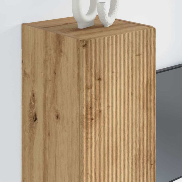TV-Wandschrank 2er Set Eiche 30x80 cm