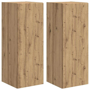 TV-Wandschrank 2er Set Eiche 30x80 cm