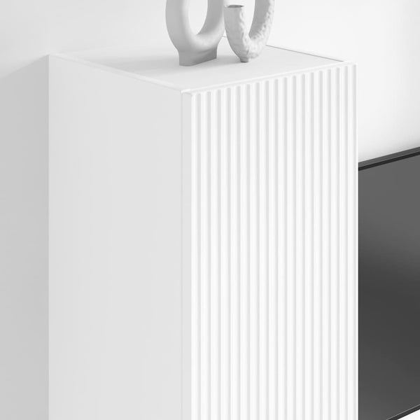 Weiße TV-Wandhalterung 30x100 cm
