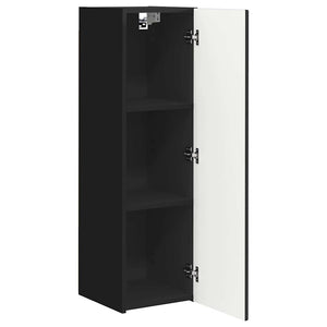 Schwarzer TV-Wandschrank 30x100 cm