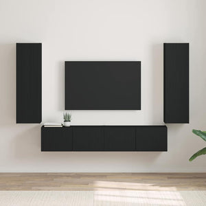 TV-Wandschrank Schwarz 2er-Set