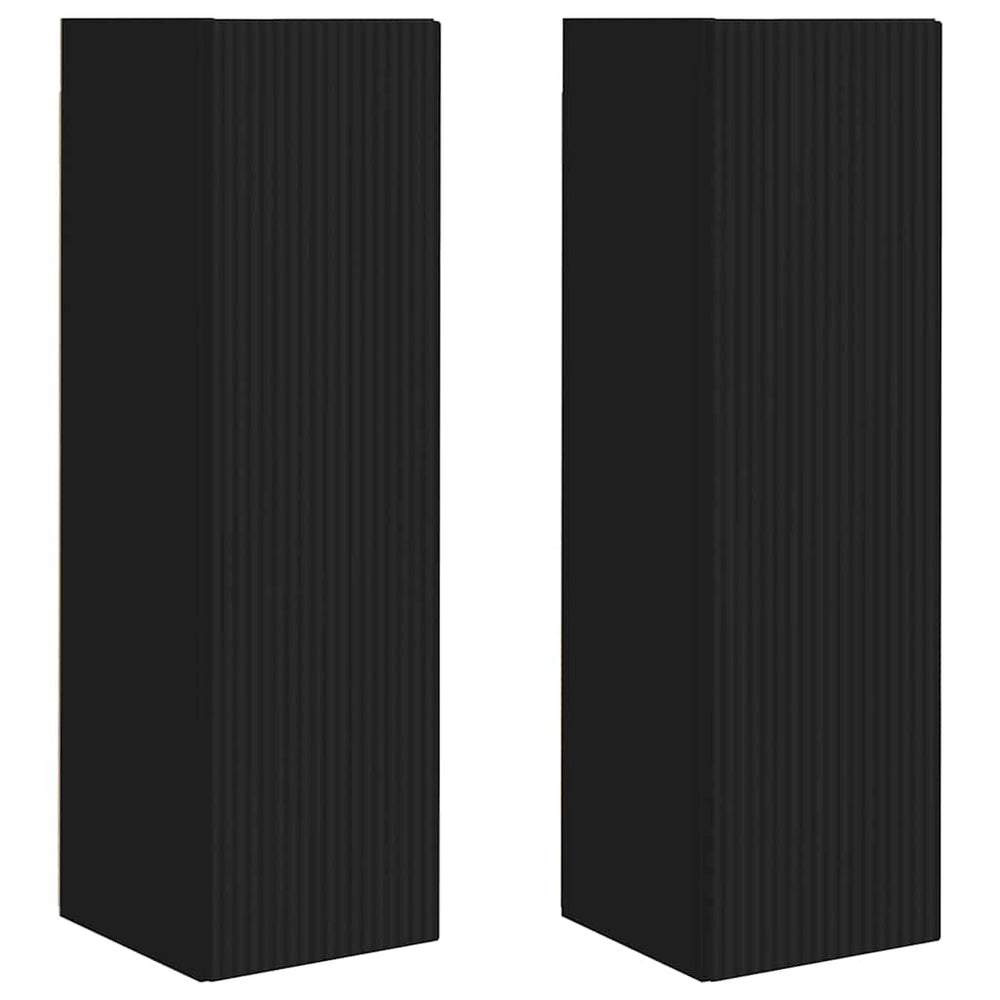 TV-Wandschrank Schwarz 2er-Set