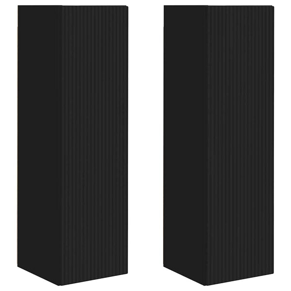 TV-Wandschrank Schwarz 2er-Set
