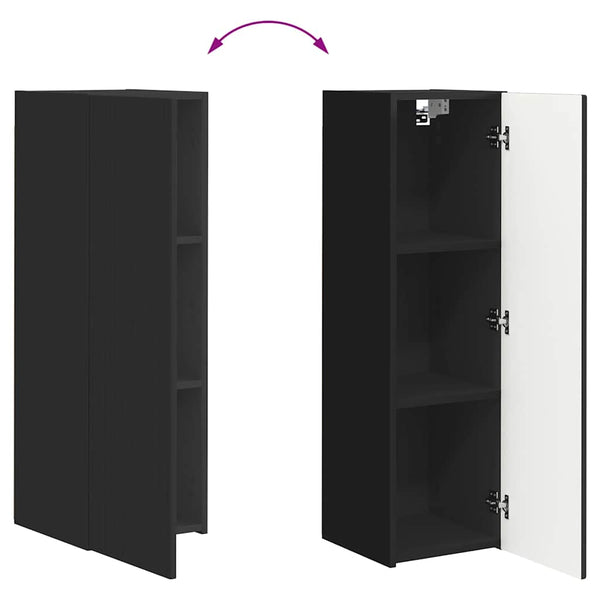 TV-Wandschrank Schwarz 2er-Set