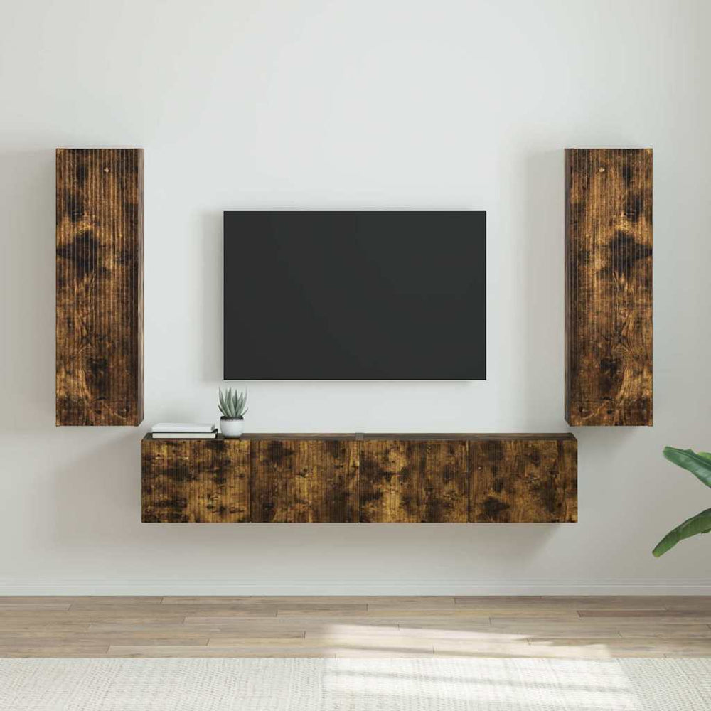 TV-Wandschrank 2er Set Geräucherte Eiche