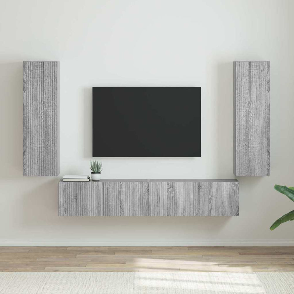 TV-Wandschrank Grau Sonoma 2er-Set