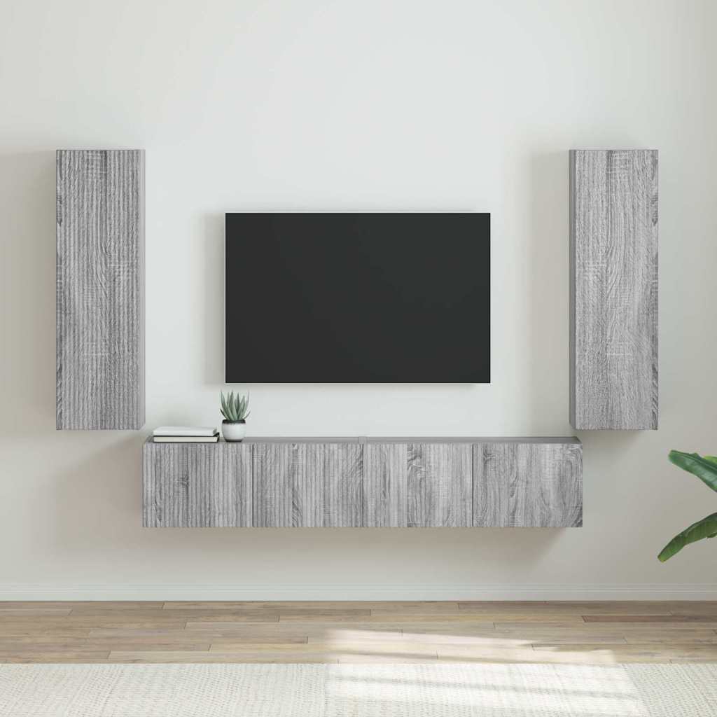 TV-Wandschrank Grau Sonoma 2er-Set
