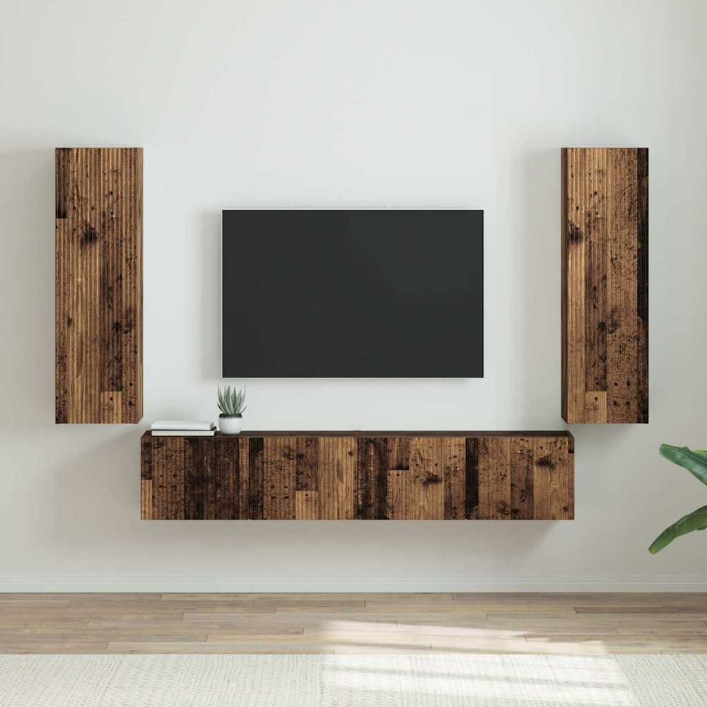 TV-Wandschrank 2er Set Altholz