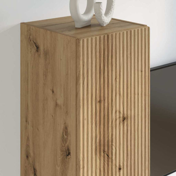 TV-Wandschrank 2er Set Eiche 30x100 cm