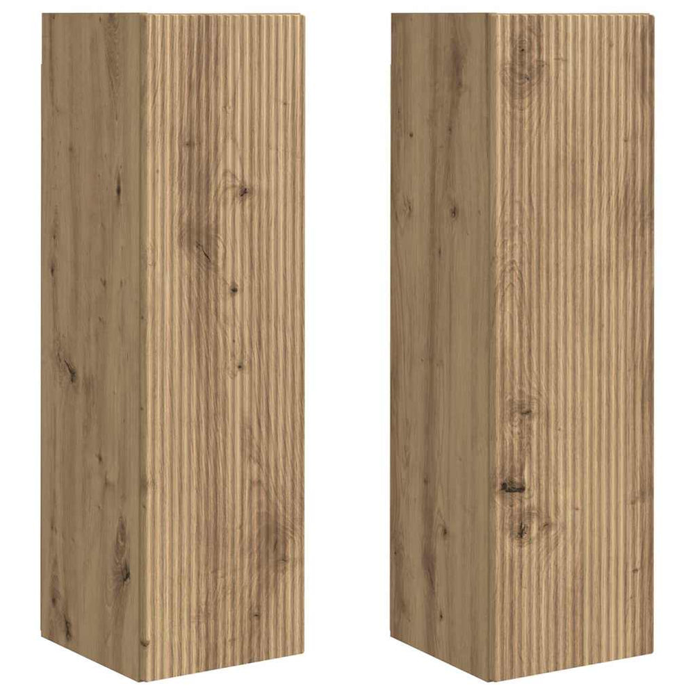 TV-Wandschrank 2er Set Eiche 30x100 cm