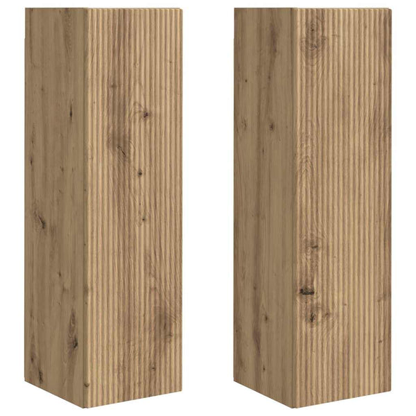 TV-Wandschrank 2er Set Eiche 30x100 cm
