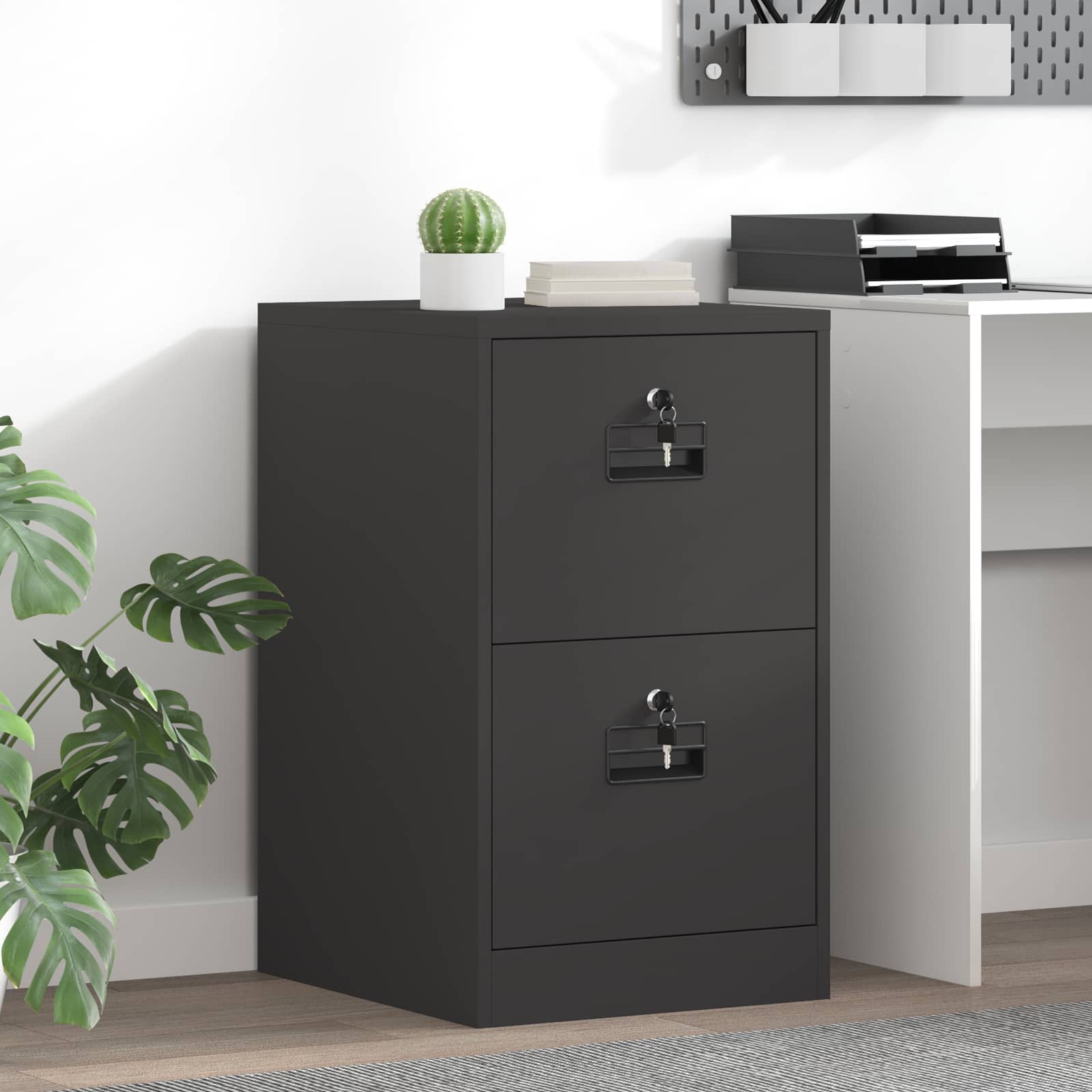 vidaXL Meuble de classement noir 44 x 50 x 74,5 cm Acier laminé à froid