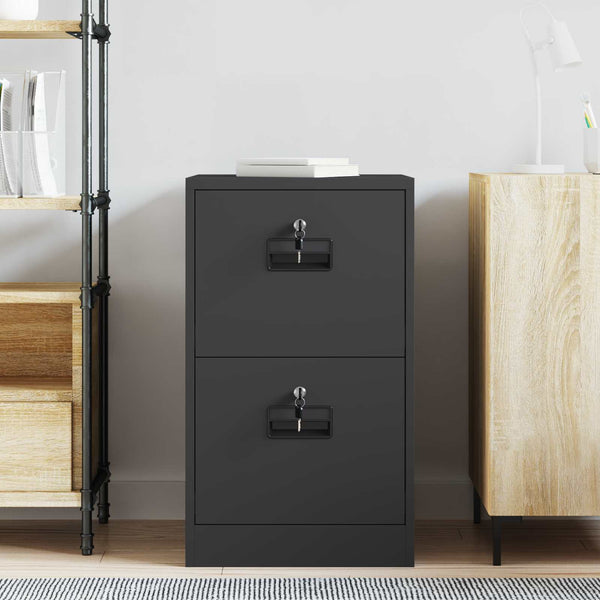 vidaXL Meuble de classement noir 44 x 50 x 74,5 cm Acier laminé à froid