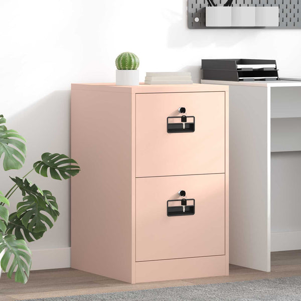 Rosa Aktenschrank aus Stahl