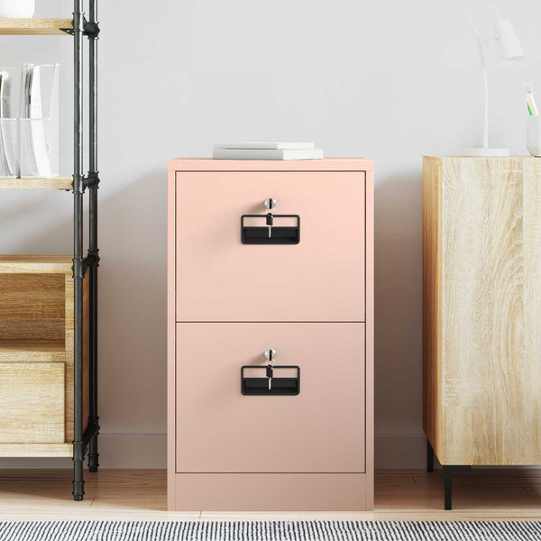 Rosa Aktenschrank aus Stahl