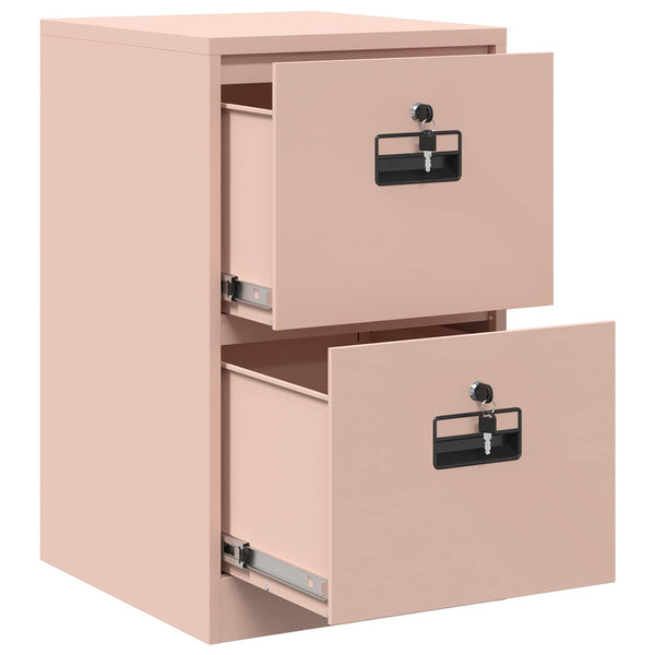 Rosa Aktenschrank aus Stahl