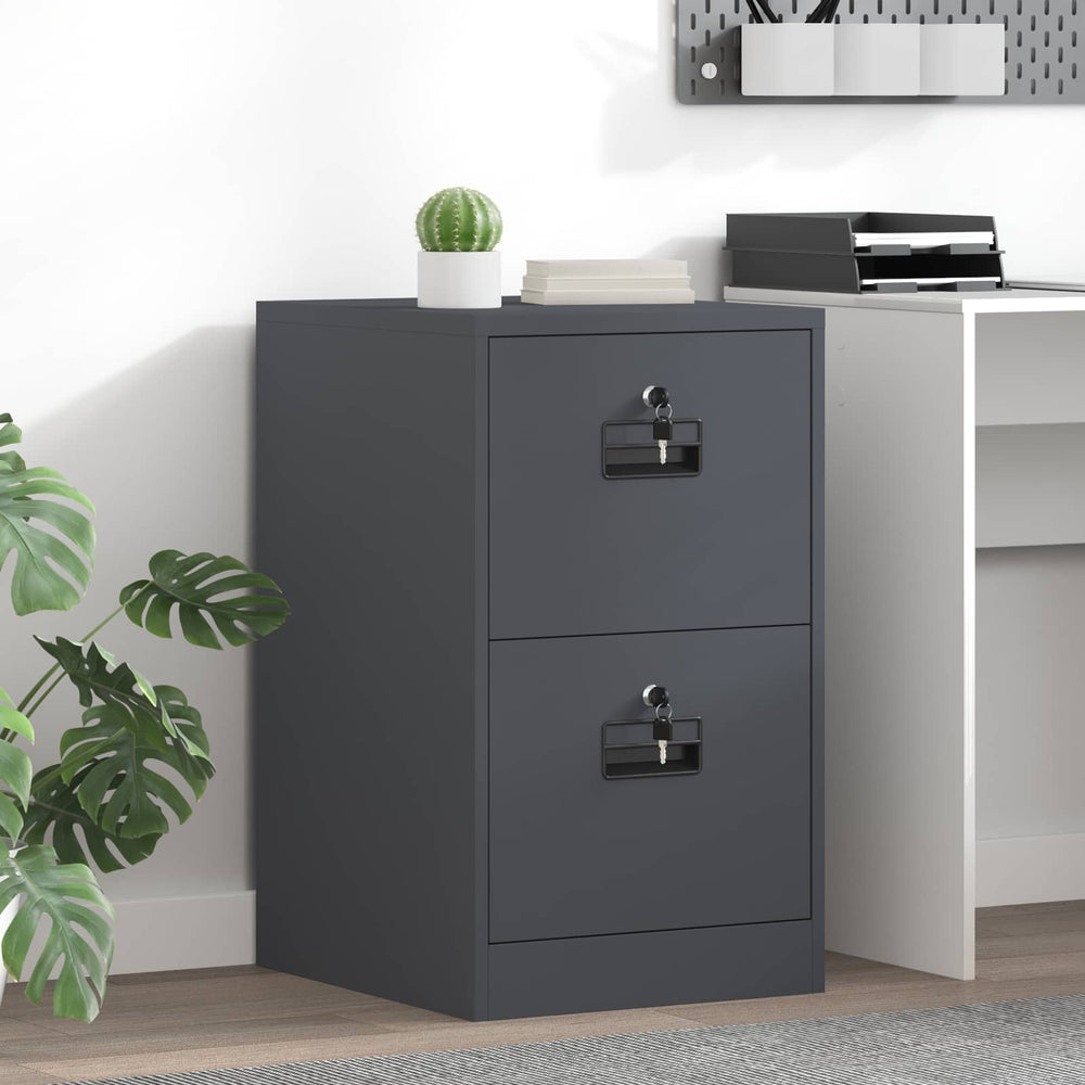Aktenschrank Anthrazit Stahl 44x50x74,5 cm