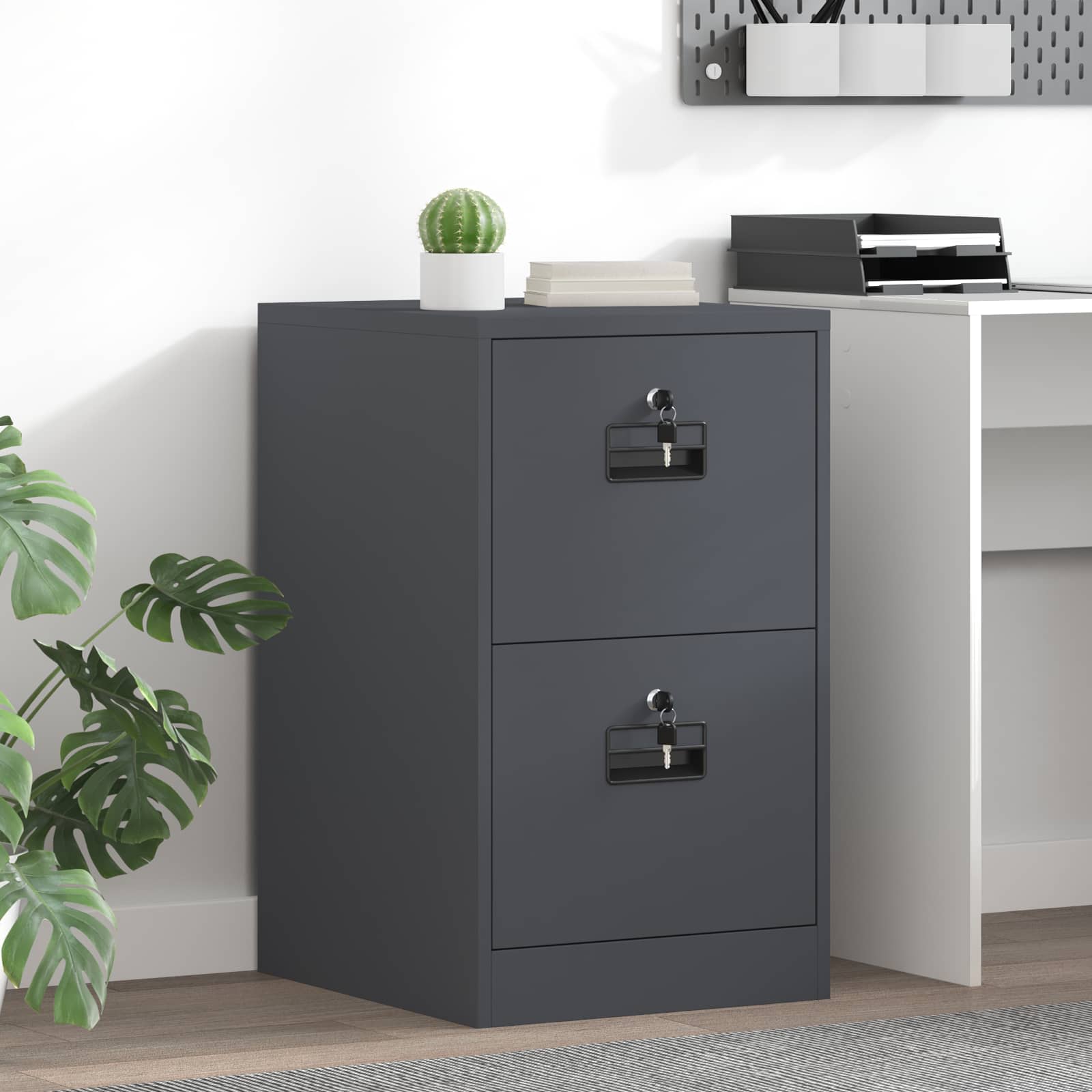 vidaXL Meuble de classement anthracite 44 x 50 x 74,5 cm en acier laminé à froid