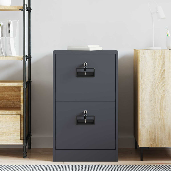 vidaXL Meuble de classement anthracite 44 x 50 x 74,5 cm en acier laminé à froid